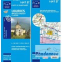Carte de randonnée TOP25 IGN 1647ET LOURDES Argelès-gazost