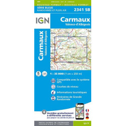 Carte de randonnée TOP 25 2341SB - Carmaux / Valence-d'Albigeois