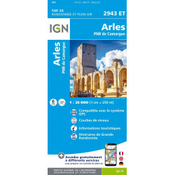 Carte de randonnée TOP 25-2943ET - Arles / PNR de Camargue