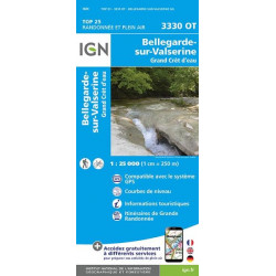 Carte de randonnée TOP 25-3330OT - Bellegarde-Sur-Valserine/Forêt Crêt d'Eau