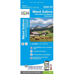 Carte de randonnée TOP 25-3430OT - Mont-Saleve/Saint-Julien-En-Genevois/Annemasse