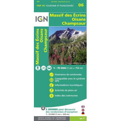 Carte IGN TOP 75 Massif des Écrins / Oisans / Champsaur