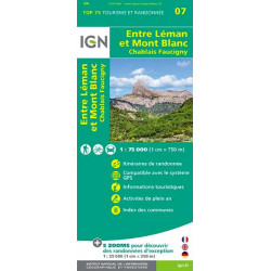 Carte IGN TOP 75 Entre Léman et Mont-Blanc