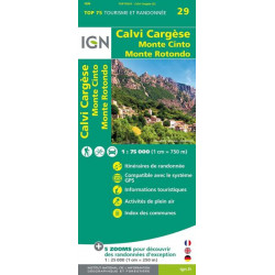 Carte IGN TOP 75 Calvi / Cargèse / Monte Cinto / Monte Rotondo