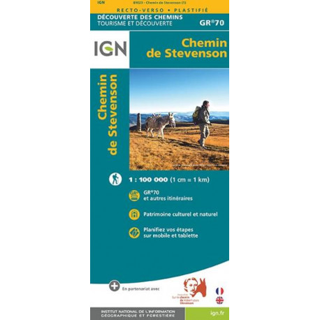 Carte IGN - Chemin de Stevenson - GR70 ® 1 :1 00 000