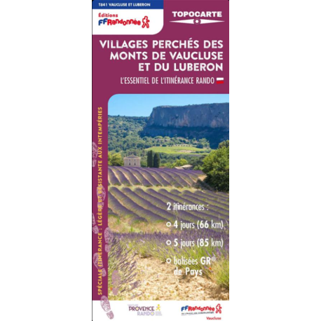 Topocarte FFR Villages perchés des monts de Vaucluses T841