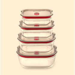 Black + Blum Glass Food Boxes Set x4.