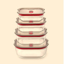 Black + Blum Glass Food Boxes Set x4.