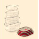 Black + Blum Glass Food Boxes Set x4.