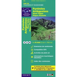 CARTE IGN TOP 75 Pyrénées Ariégeoises