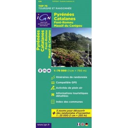 Carte IGN TOP 75 Pyrénées Catalanes