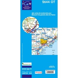 Carte de randonnéeTOP25 IGN2644OT PEZENAS