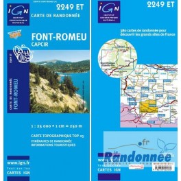 Carte de randonnée TOP25 IGN 2249ET FONT-ROMEU Capcir