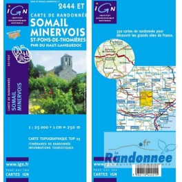 Carte de randonnée TOP25 IGN 2444ET ST-PONS-DE-THOMMIRES