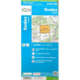 Carte IGN 2439SB RODEZ LAISSAC