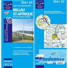 Carte de randonnée TOP25 IGN  IGN 2541OT MILLAU ST-AFFRIQUE