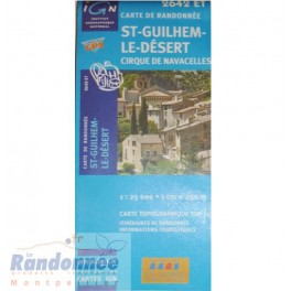 Carte de randonnée TOP25 IGN 2642ET ST-GUILHEM-LE-DESERT Cirque de navacelles