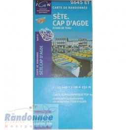 Carte de randonnée TOP25 IGN 2645ET SETE CAP D'AGDE