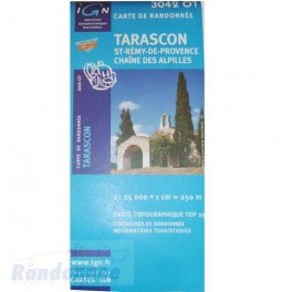 Carte de randonnée TOP25 IGN 3042OT TARASCON St-Rémy-de-Provence