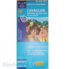 Carte de randonnée TOP25 IGN 3142OT CAVAILLON Fontaine-de-Vaucluse