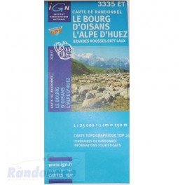 Carte de randonnée TOP25 IGN 3335ET LE BOURG D'OISANS L'ALPE D'HUEZ