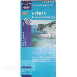 Carte de randonnée TOP25 IGN 3446OT HYERES Iles de Porquerolles