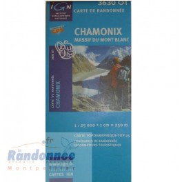 Carte de randonnée TOP25 IGN 3630OT CHAMONIX