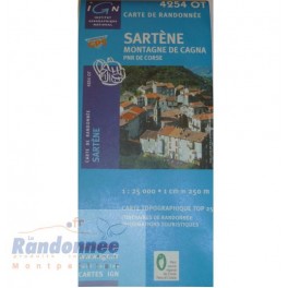 Carte de randonnée TOP25 IGN 4254OT SARTEGNE PNR de Corse