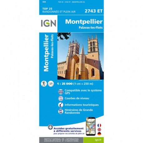 Carte De Randonnee Top25 Ign 2743et Montpellier La Randonnee